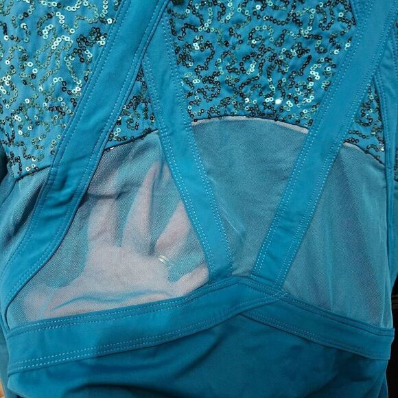 Weissman NWOT adult XL costume leotard jazz solo lyrical mesh sleeves - Picture 5 of 9